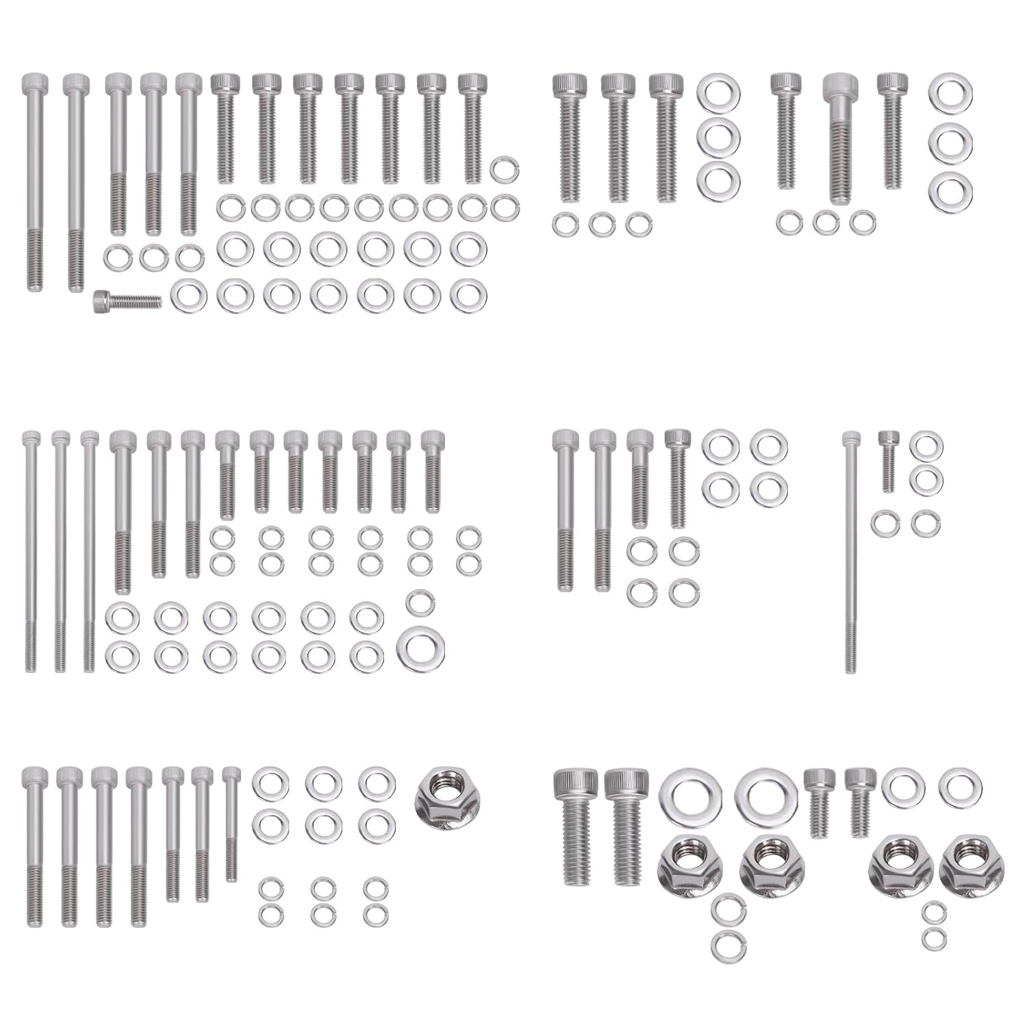 150pcs Polished Stainless Steel Engine Bolt Kit,Car Replacement Accessories Compatible with for TRX400EX 1999-2008 TRX400X 2009-2014 Sportrax 400