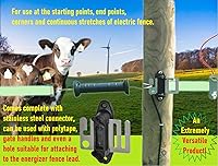 Vista 5 de Aislador eléctrico de puerta de tensión de extremo de valla Polytape Gancho de anclaje/esquina/estiramiento/tensor aislante con placa de conector