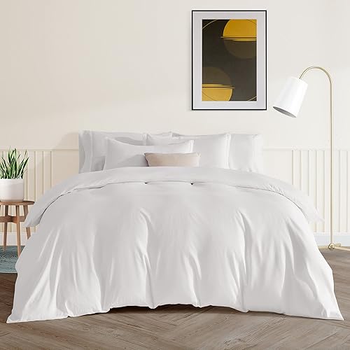 Miniatura 23 de Sonive Juego de funda de edredón tamaño King, juego de edredón de microfibra cepillada suave de 3 piezas con cierre de cremallera, 8 lazos