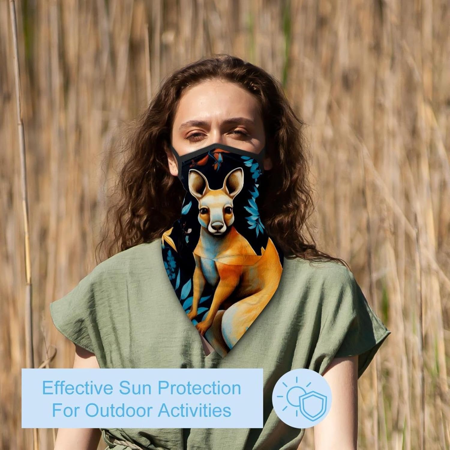 4 Pieces Kangaroo UV Protector Scarf, Summer Cooling Neck Gaiter for Men/Women