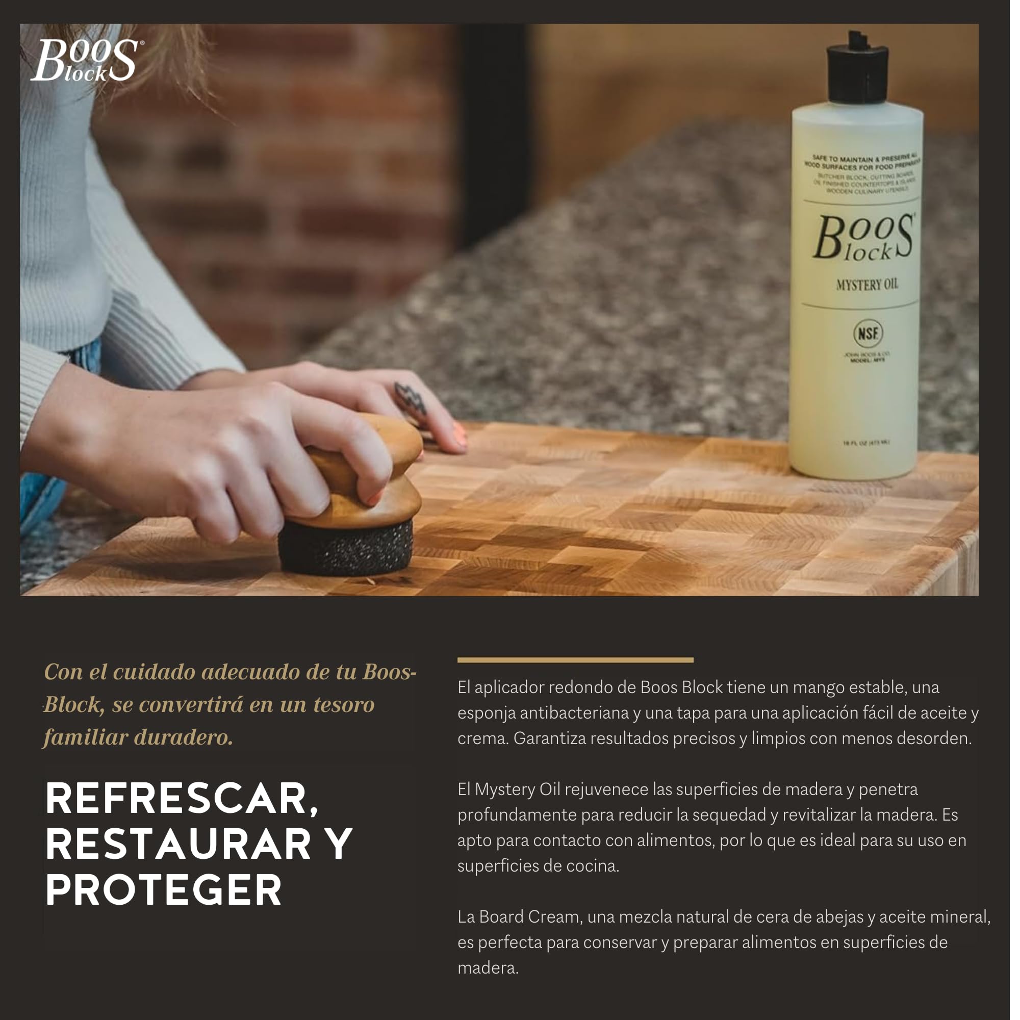 Boos Block Tabla Cortar con Recipientes - Ranura Para Jugo - 38 x 35 x 6 cm | Tabla Cortar Cocina Profesional - Reversible - Tabla Madera Cocina Grande - Extra Gruesa