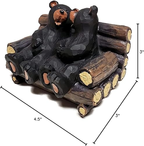 Vista 3 de Figura de pareja de osos en banco