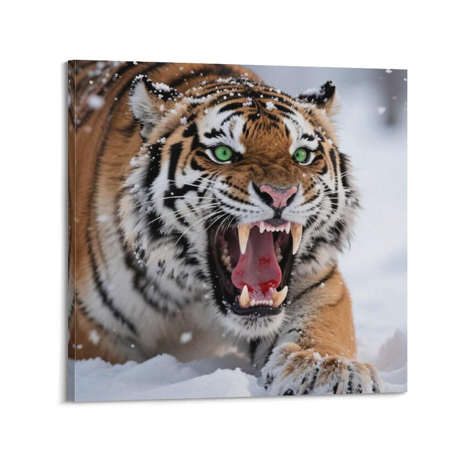 XKUGA Wild Feline Predators Poster Tiger Habitat Modern Decorative Canvas Prints - Ideal Wall Art for Family, Man Cave, Game Room, Boys & Girls Bedroom 12x12inch(30x30cm)