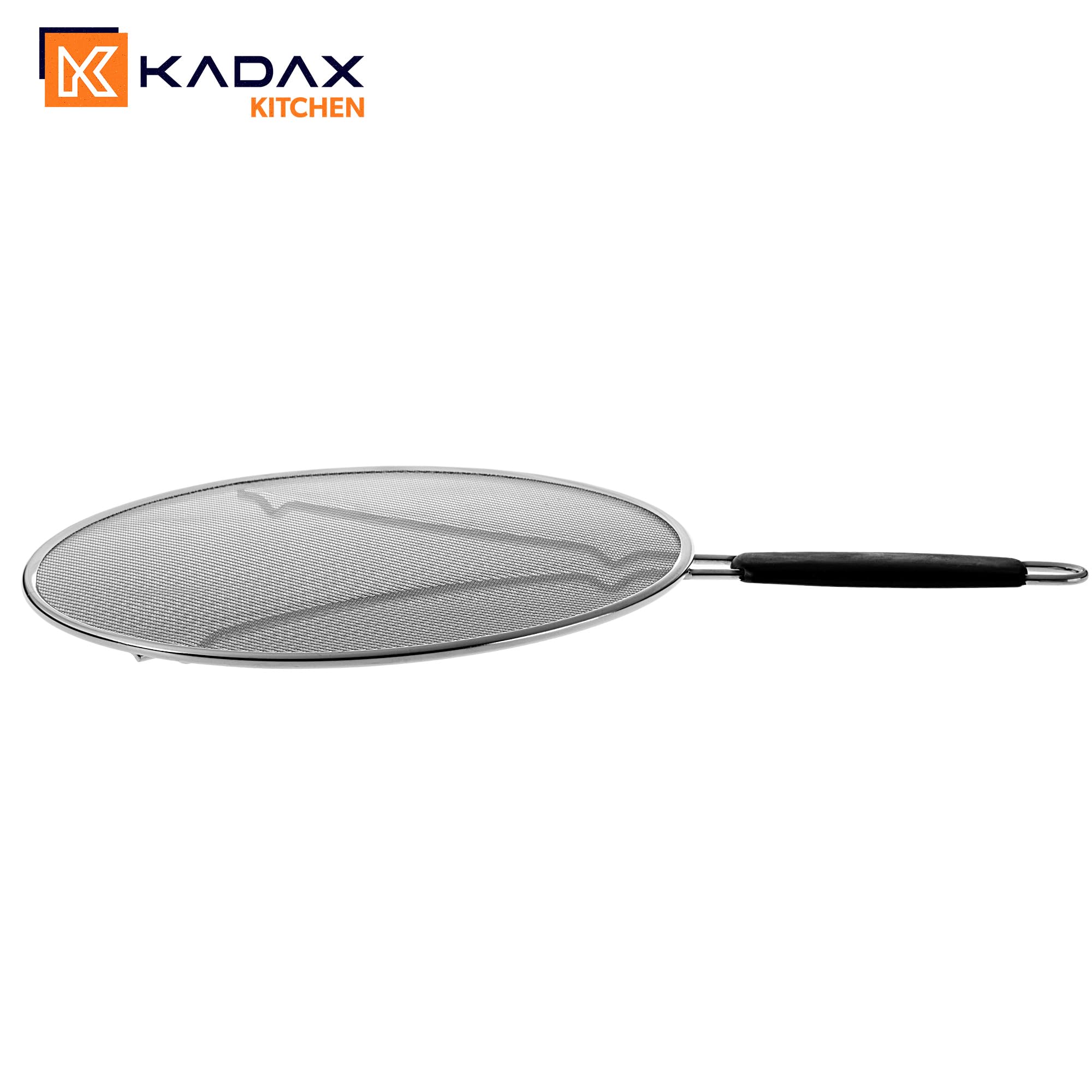 KADAX Padella paraspruzzi Ø 25 cm, in acciaio inox con rete a maglia fine, coperchio paraspruzzi per padella, utensili da cucina contro la spruzzatura dell'olio (argento) - 5