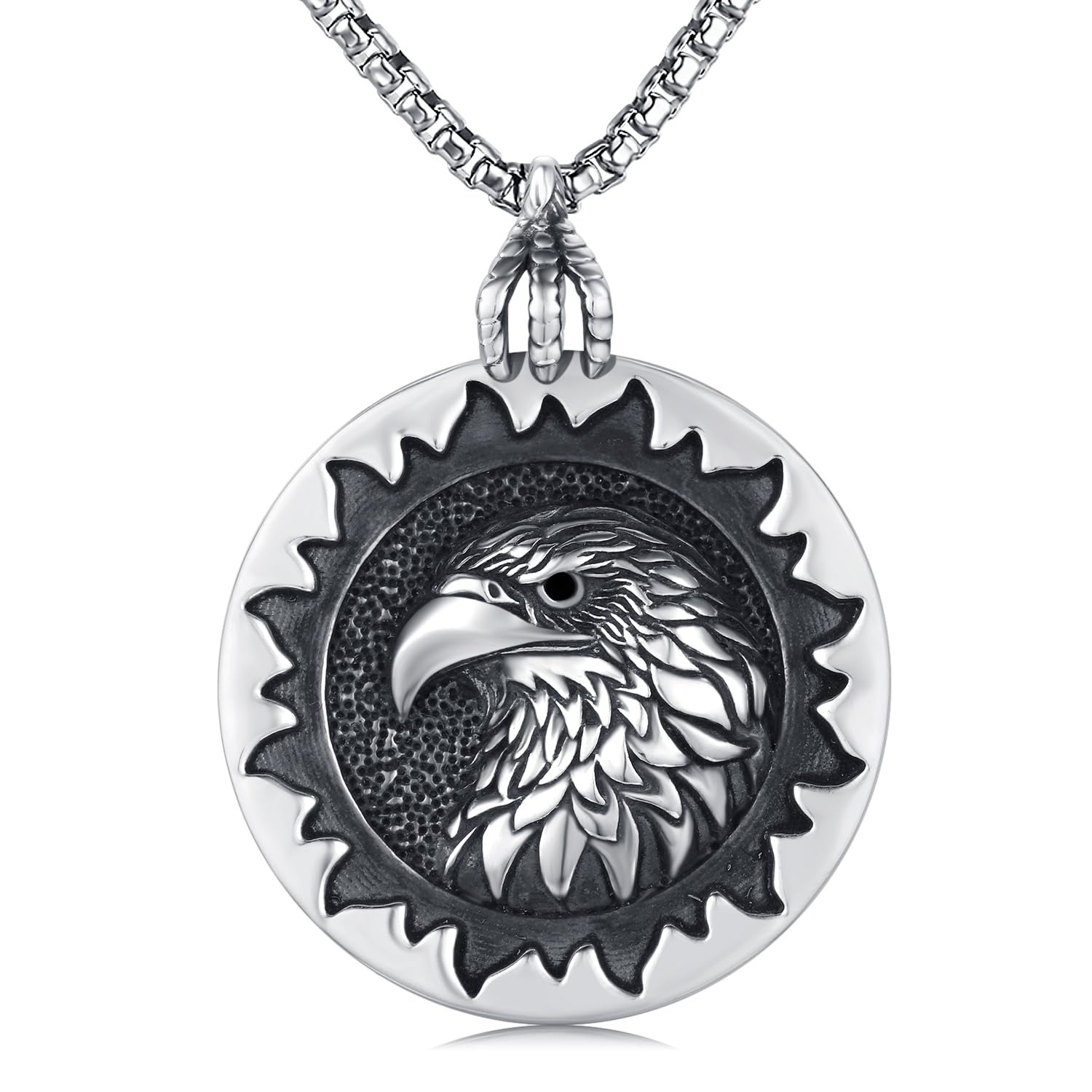 Eagle Pendant Necklace 925 Sterling Silver American Bald Eagle Necklace Vintage Eagle Jewelry Gifts Birthday Christmas for Women Men Eagle Lovers