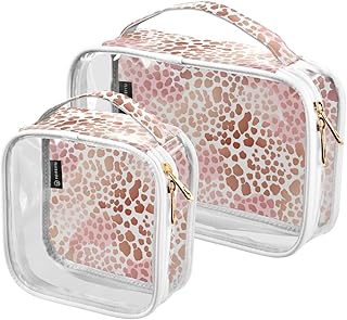 2 bolsas de cosméticos con estampado de leopa...