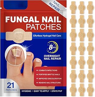 Fungal Nail Patches,21 Patches Multi-Purpose Toenail Repair Treatment Pads- Nail Repair for Damaged Nails, 8-Hour Nail Treatment Restores Healthy Appearance