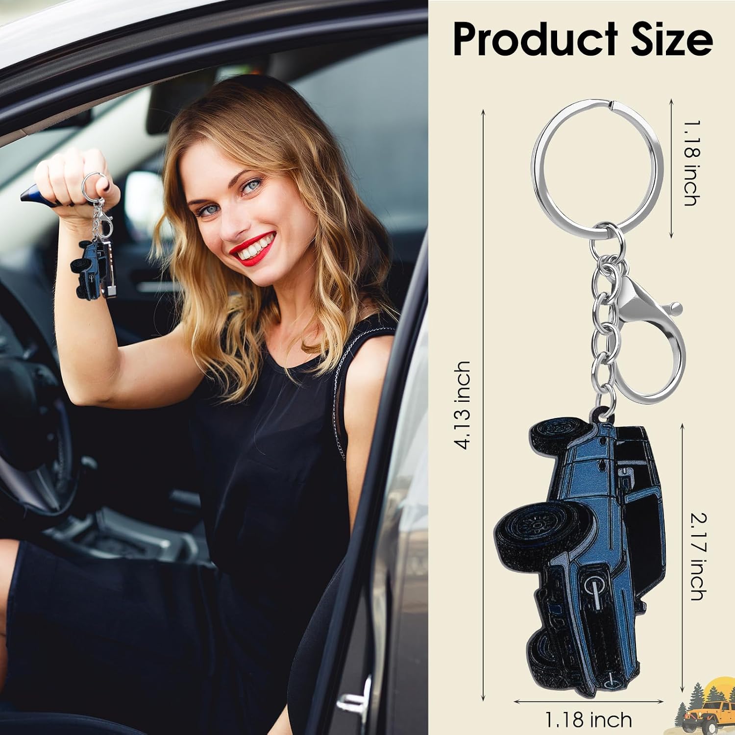 Bronco Keychain Accessories,Car Key Chain,Keychain Clip For Ford Bronco 2022 2023 2024,Key Ring Gift For Car Lover image 5