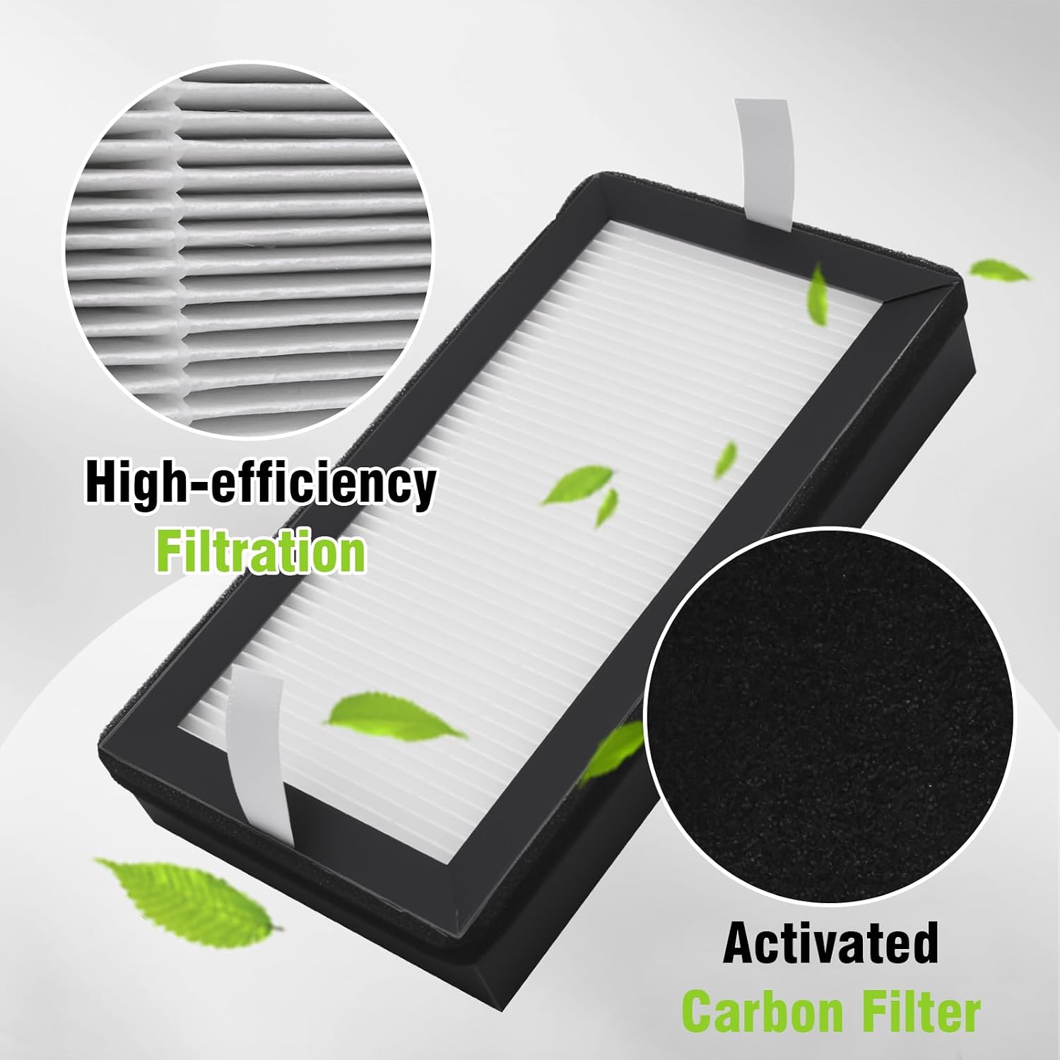 Hoypeyfiy 4Pcs Air Filter H13 True Hepa Activated Carbon for 3-Stage Filtration Systems, Replacement for EyeVac Air 2-in-1 Air Purifier, Especially Suited for Families with Pets
