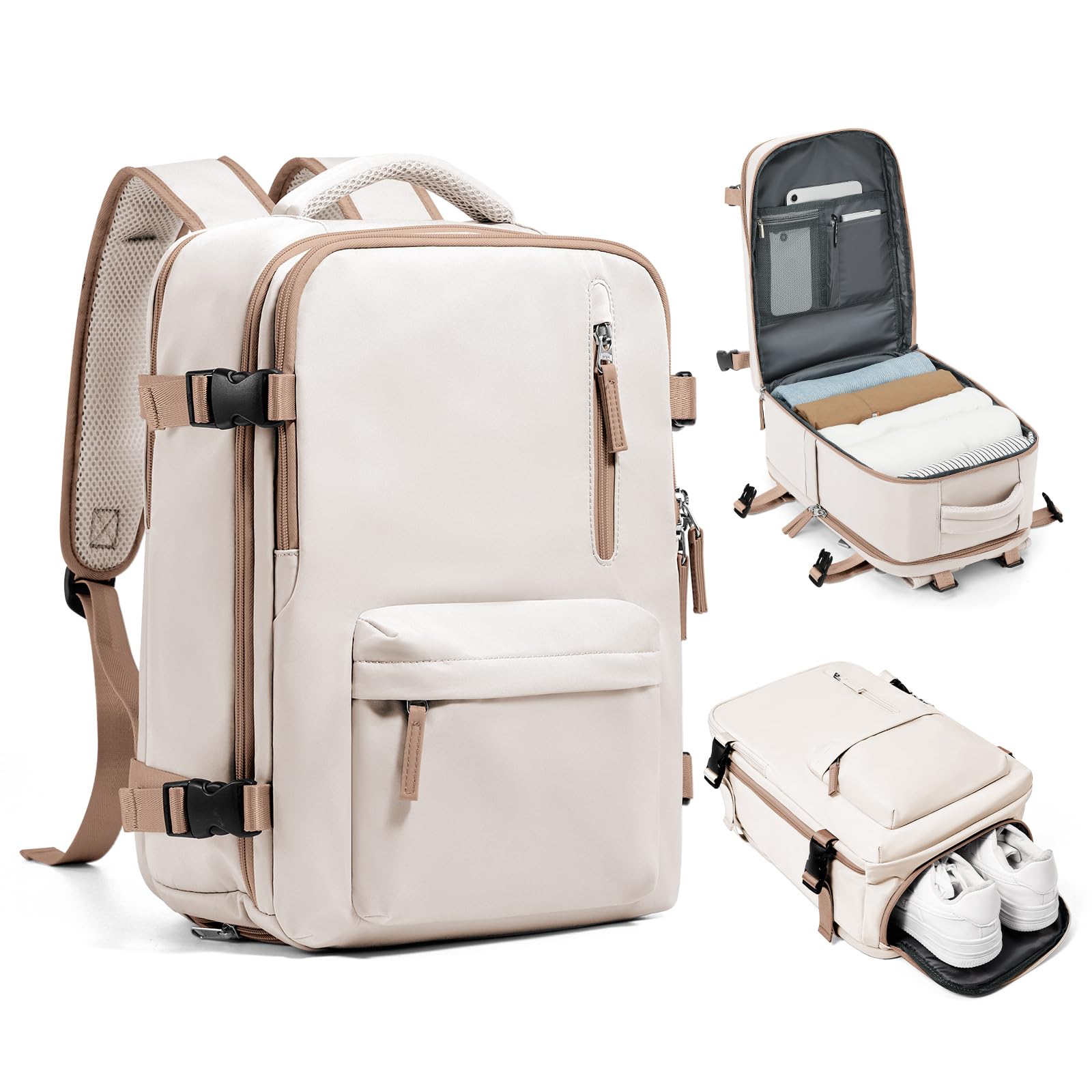 SZLX Zaino Ryanair 40x30x20 Sottovuoto Bagaglio a Mano 40x20x25 Donna Zaino da Viaggio 40x30x20 Wizzair Borse da Cabina per Easyjet 45x36x20 Uomo per Laptop 14 Pollici con Porta USB e Porta Scarpe