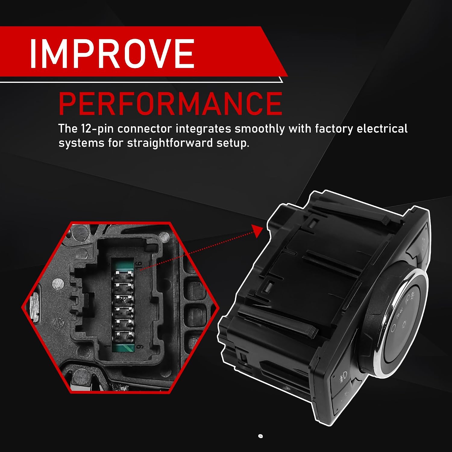 Headlight Fog Light Switch Compatible with 2015-2020 Ford F150 2017-2022 F250 F350 F450 F550 Super Duty Replaces FL3Z-11654-BA FL3Z11654BA
