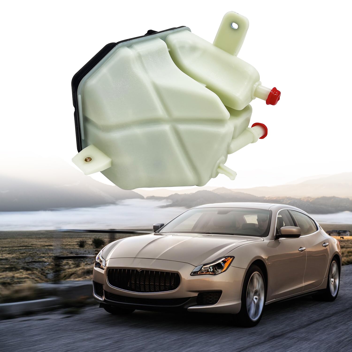 Teilelager 670031651 Expansion Coolant Tank Assembly Compatible with Maserati Ghibli Quattroporte Levante 2013-2018