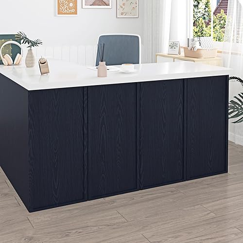 Miniatura 5 de Papel adhesivo de madera azul marino para encimeras, papel tapiz para despegar y pegar, color azul oscuro, 24 x 118 pulgadas, papel de pared de