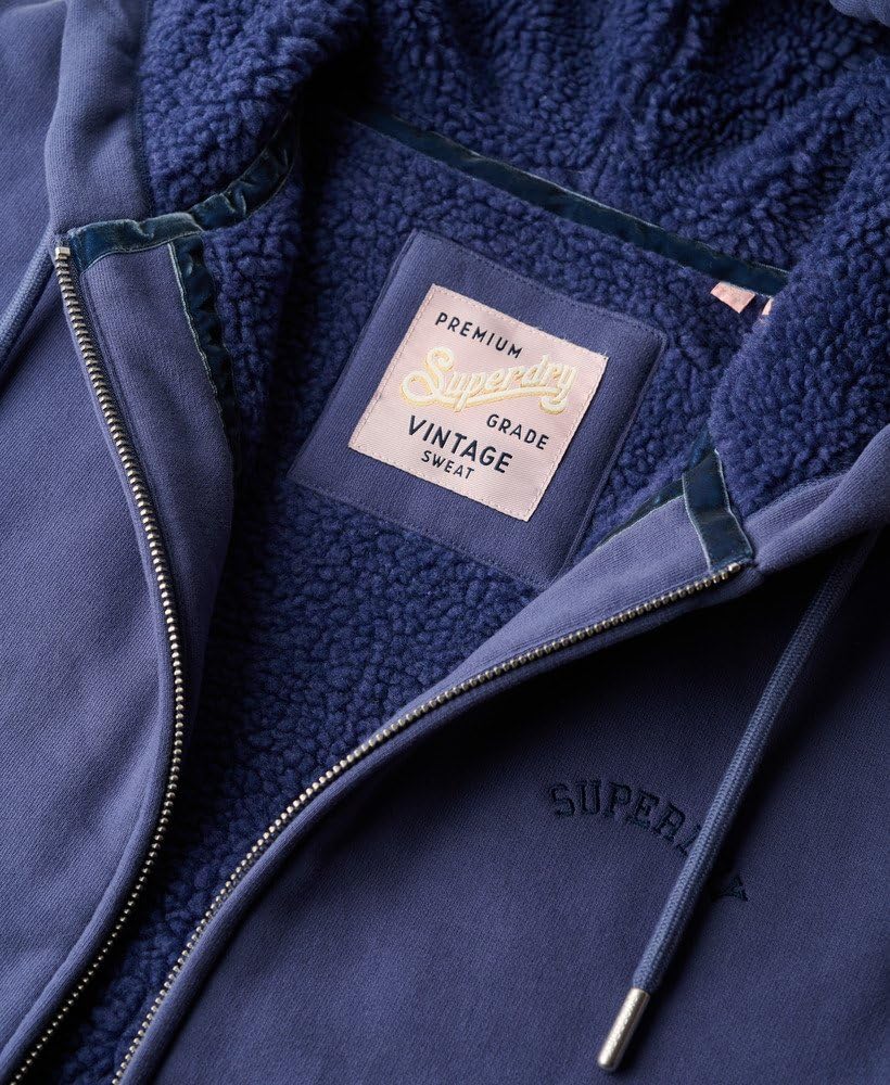 Superdry Sweat à capuche borg doublé avec fermeture éclair pour femme