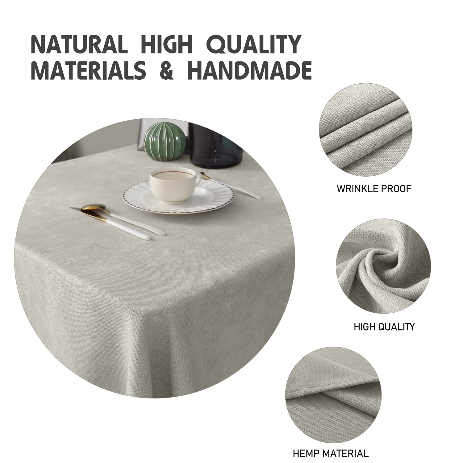 Amazon｜SEASHORE TREE テーブルクロス おしゃれ 140x240cm 類麻 食卓