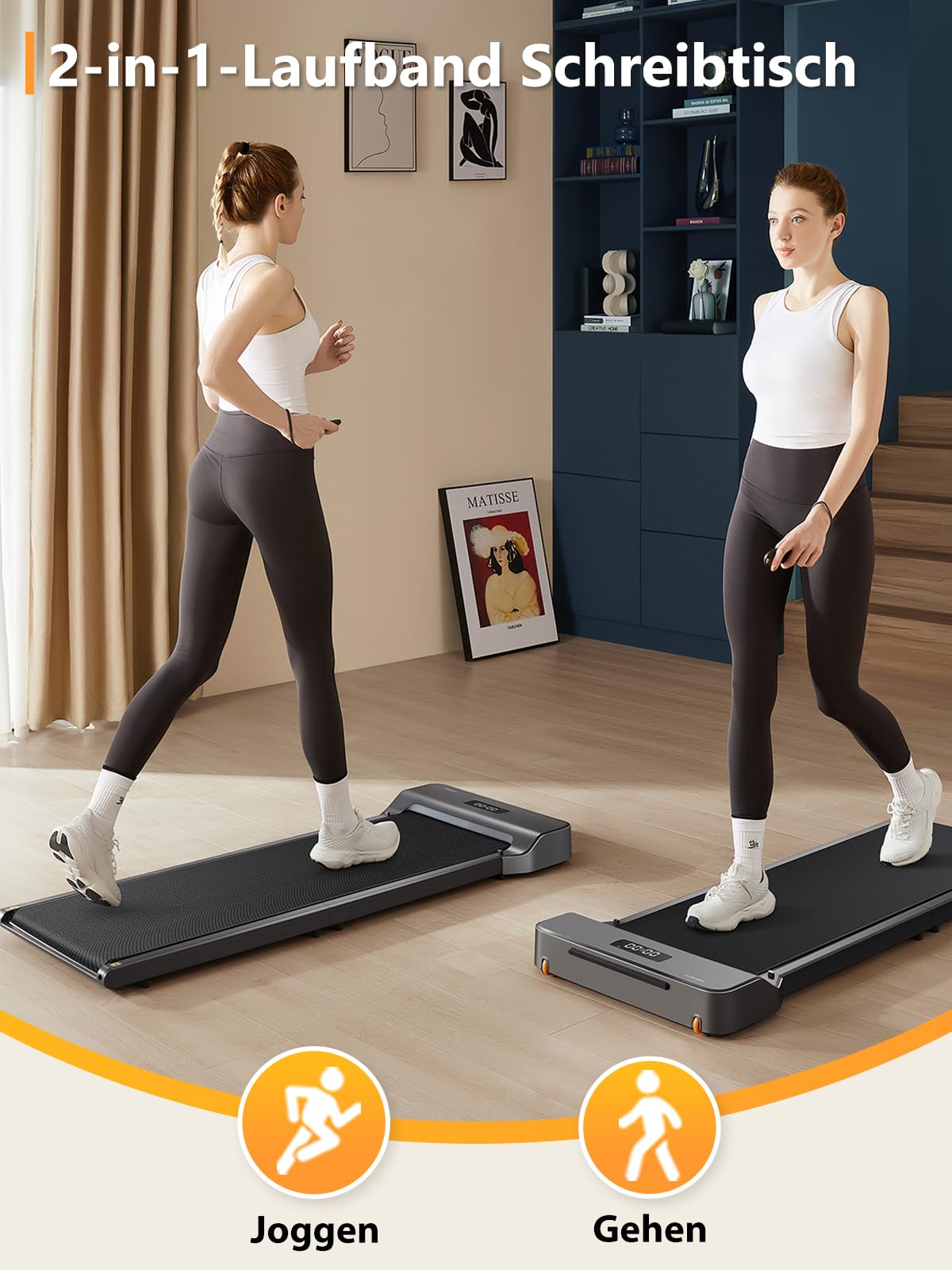 WalkingPad by KingSmith Z1, P1, A1 Pro, Z3 H+, G1 Walking-Pad Laufband für Zuhause Büro klappbar (je nach Modell: bis zu 136kg Tragkraft, 12km/h; alle Modelle: LED-Display, App, Keine Montage nötig)