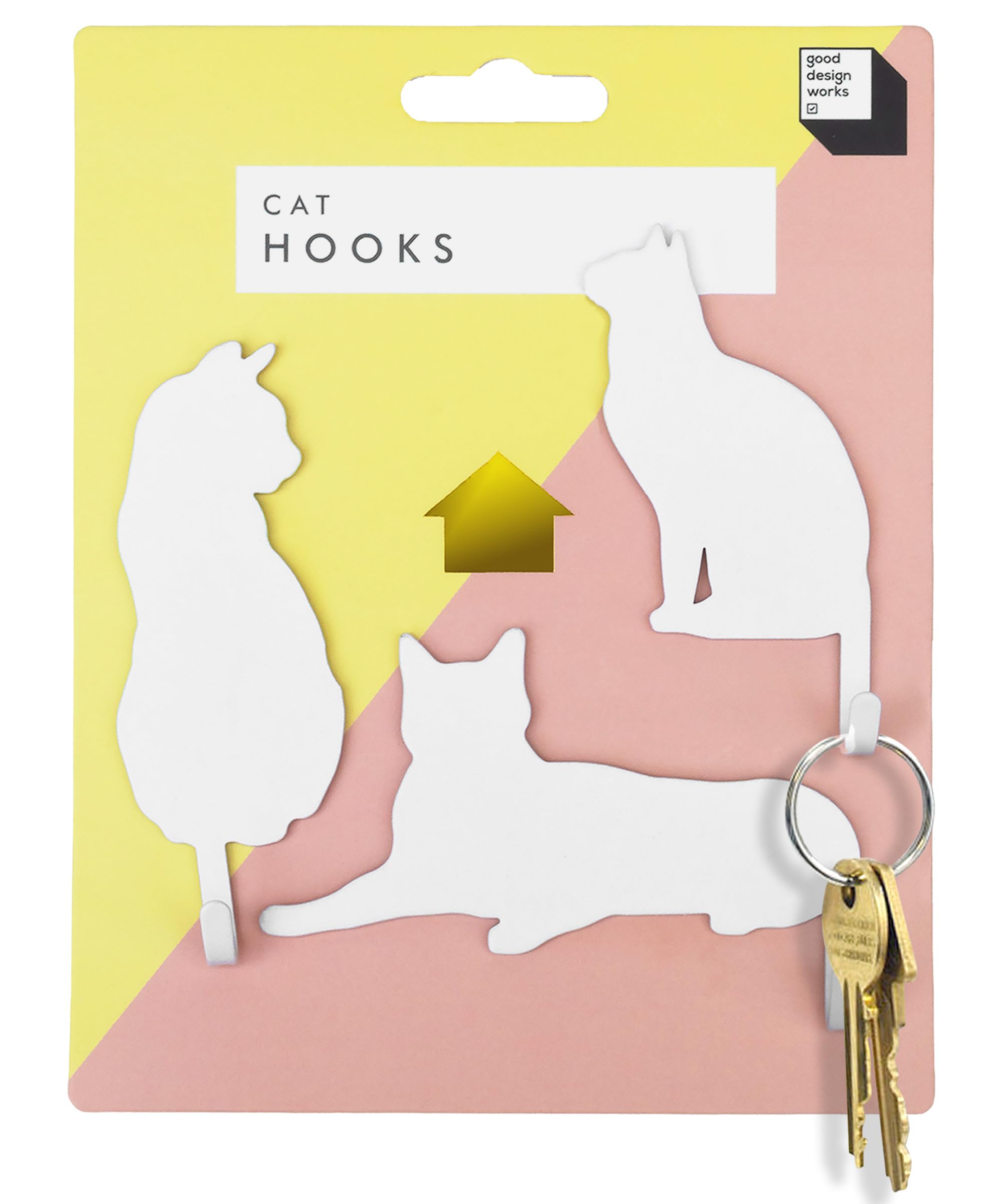 Suck Uk White Cat Hooks | Cat Keyholders | Novelty Gift For Pet Lovers | Decorative Metal Hangers For Keys Leashes Towels Pet Collars & Small Items | Multi Use Home Decor & Wall Hook Key Holder Organizer