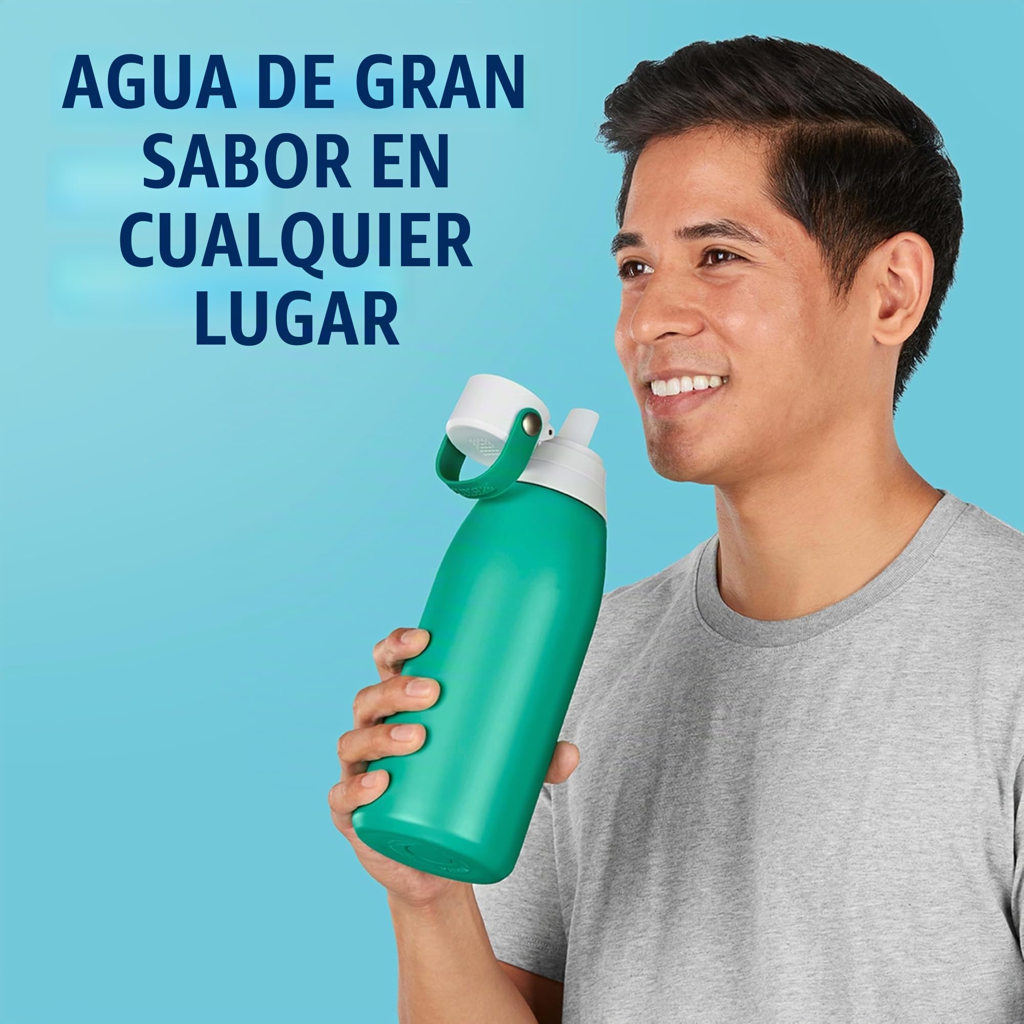 BRITA Botella de agua aislada de acero inoxidable con filtro, 32 onzas