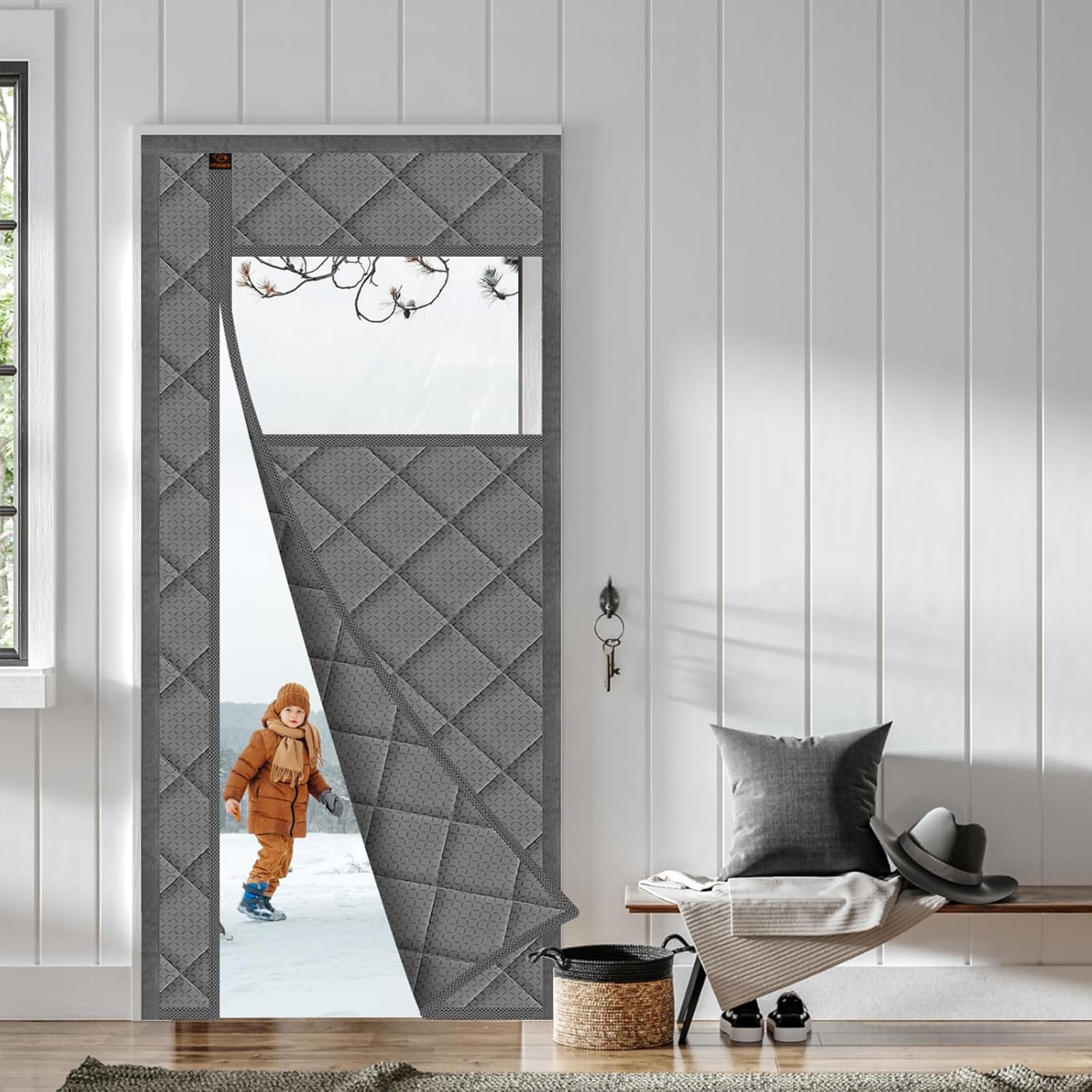 WochiTV Thermal Insulated Door Curtain Fits Door Size 38" x 80