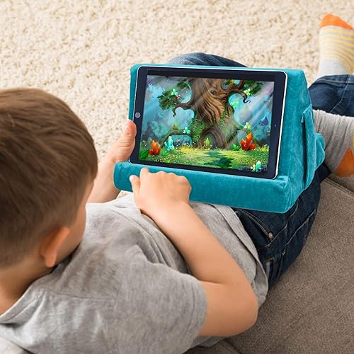 Miniatura 6 de 2pcs Multi-Angle Tablet Holder Cushion Stand with Net Pocket & Black Color Phone Stands Upgraded Tablet Pad Support for Phone,Pad,Books ( Lakeblue )