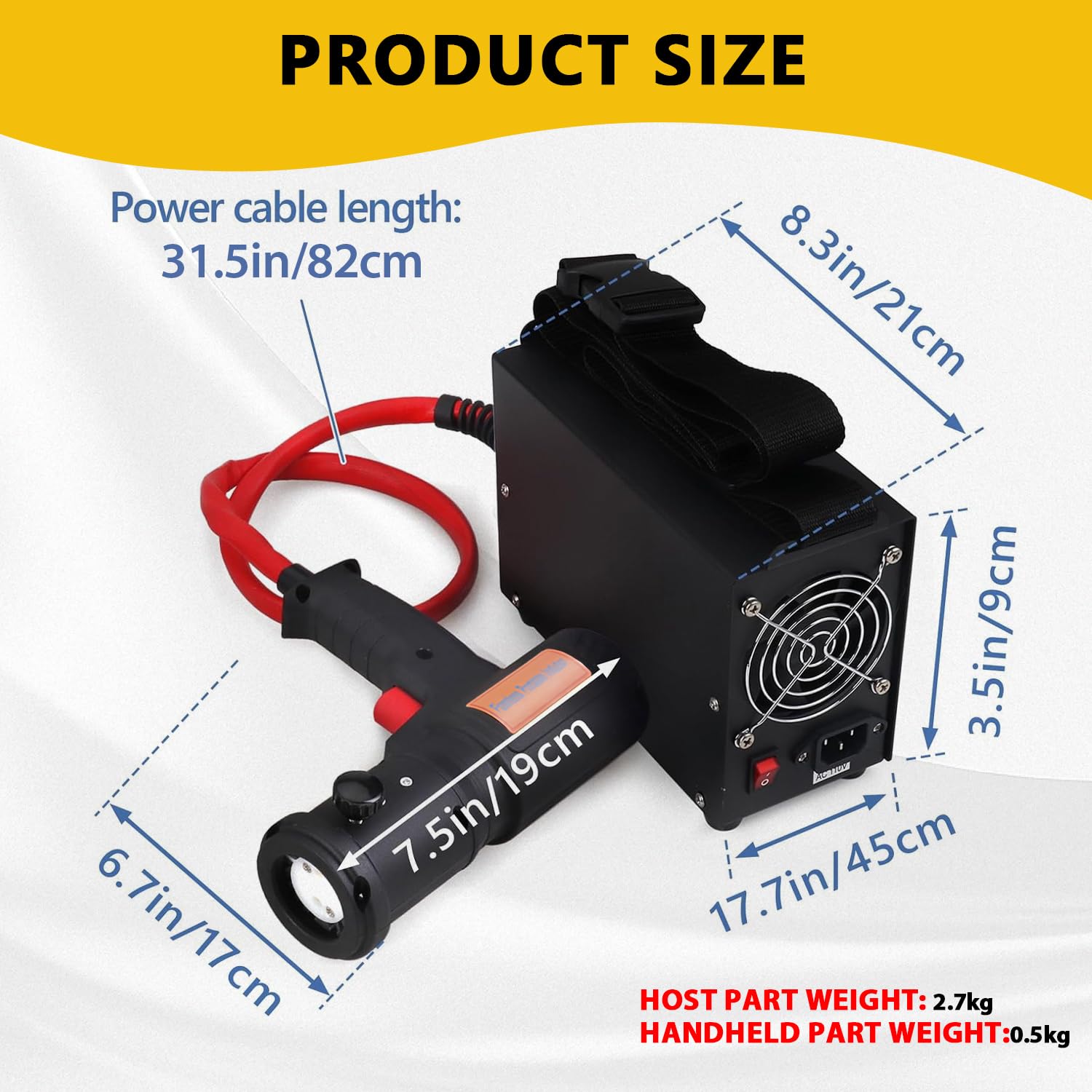 Calentador de inducción magnética de 1500 W 800 ℃, extractor de tornillos por inducción, 4 bobinas, calentador de inducción sin llama para retirar pernos y tuercas oxidados (negro)
