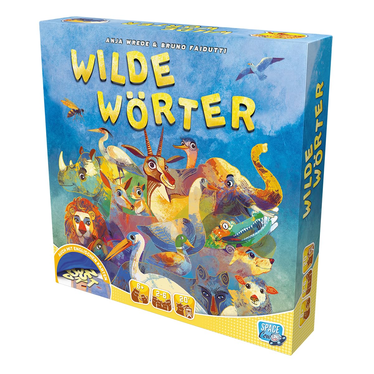 Space Cow, Wild Words, gioco per bambini, 2-6 giocatori, dai 6 anni in su, 20 minuti, tedesco