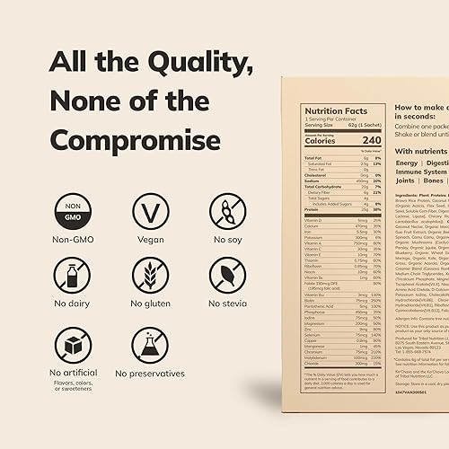 Miniatura 2 de KaChava Polvo de Proteína Vegana con Sabor a Chocolate  Batido de Reemplazo de Comida Completa a Base de Plantas con Más de 85 Superalimentos e