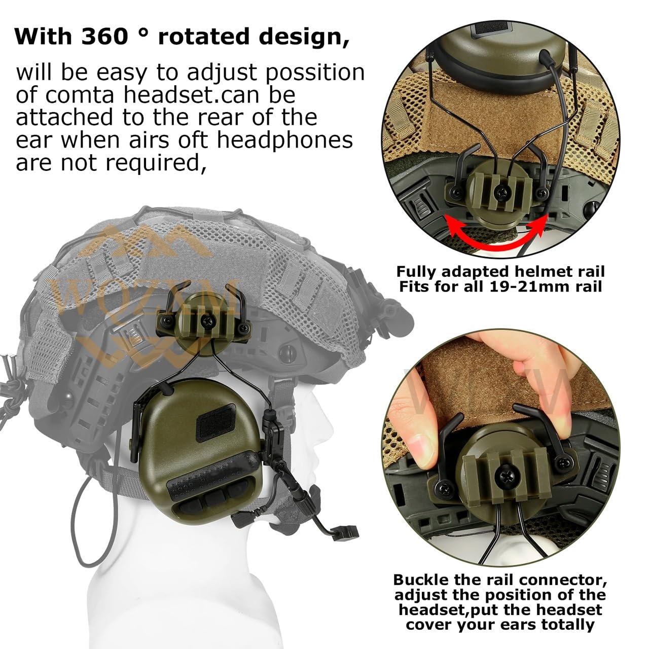Casque Airsoft Rapide, avec Microphone Casque Fonctionnel Tactique, Lunettes Tir Quadrichromiques, Housse Casque Et Cagoule, pour Cosplay Military Tactical Airsoft Gear(Tan)