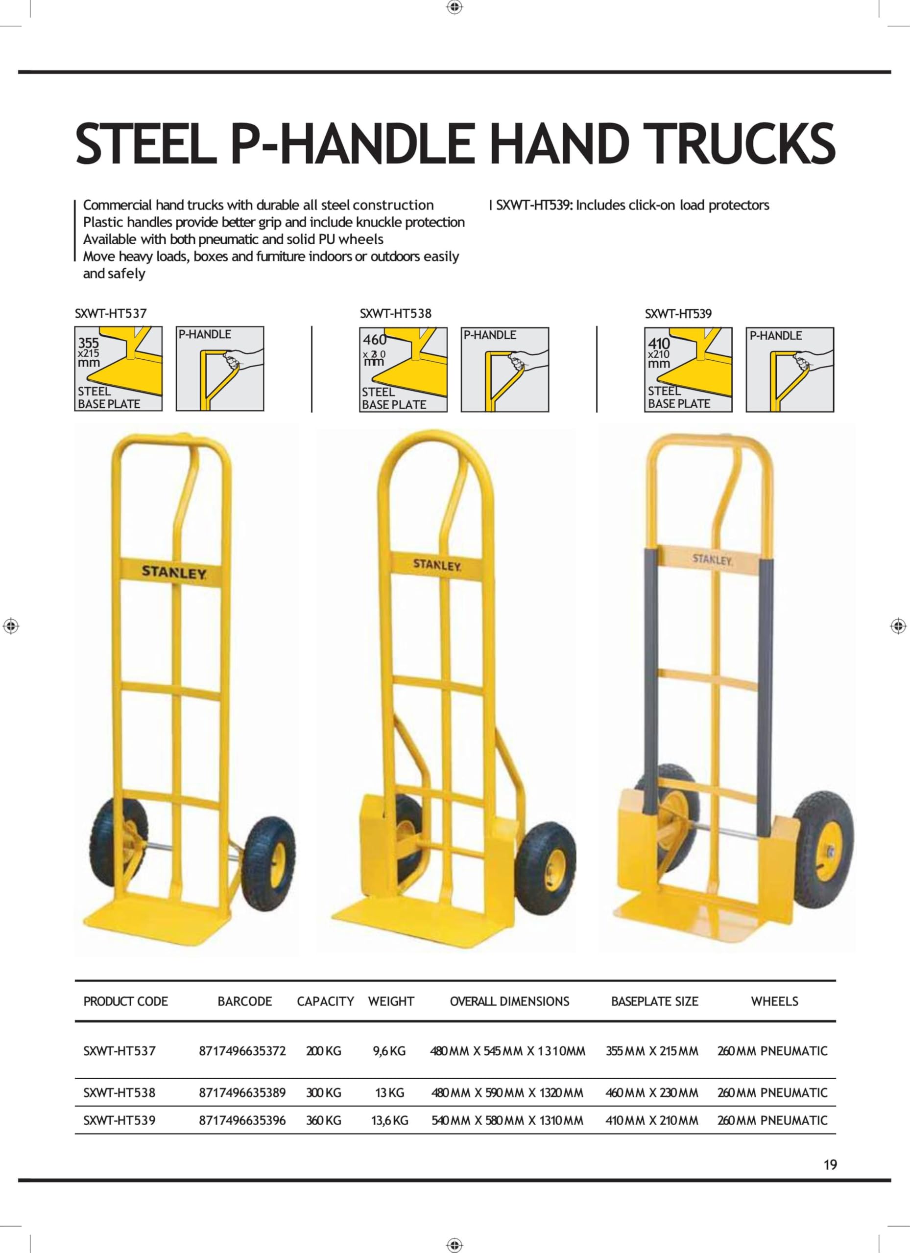 Stanley SXWTD-HT537 Diable solide Acier, Jaune