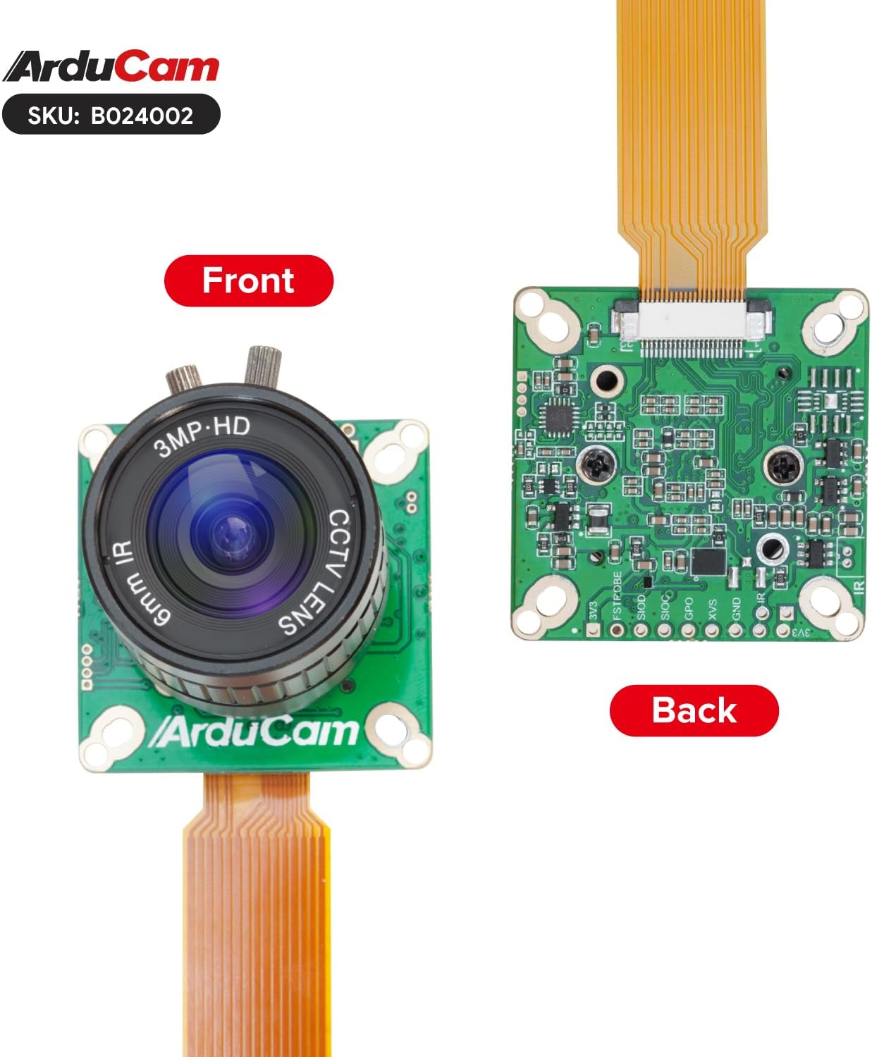 Arducam IMX477 Pi HQ Camera for Raspberry Pi 5, Comes with a 1/2.3” 6mm Focal Length CS Lens, Widely Compatible with Raspberry Pi 4B, 3B+, Zero