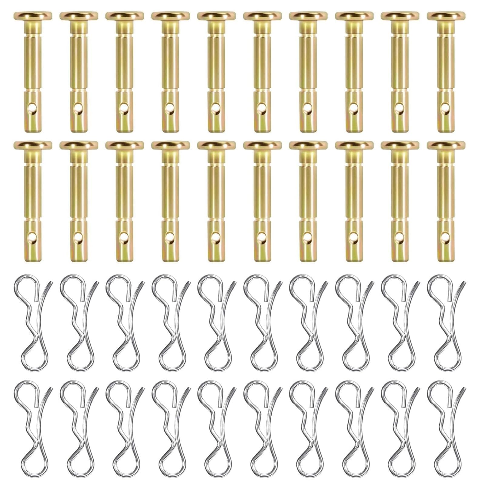 Maxtonser Pack of 20Pairs Shear Pin and Cotter Pin High Impacts Resistant for Snow Blower Replacement Kirsite 1/4" Diameter 1.5" L