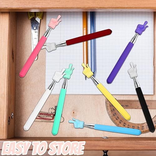 Miniatura 7 de 8 piezas de puntero telescópico para maestros, puntero de mano extensible, puntero de dedo y palo, puntero retráctil mini para aula para maestros
