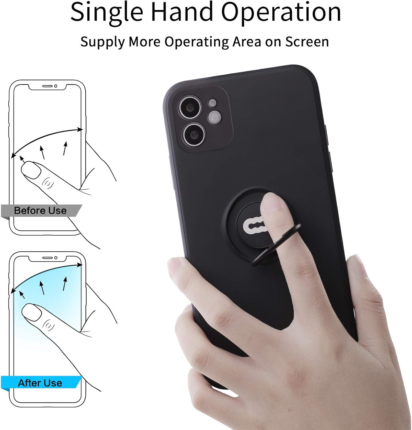 ICONFLANG Compatible with iPhone 12 Mini Case, Cover Fit for iPhone 12 Mini with 360° Ring Holder Kickstand Compatible with Magnetic Car Mount, Anti-Scratch Shock Absorption 5.4 Inch Protective Case