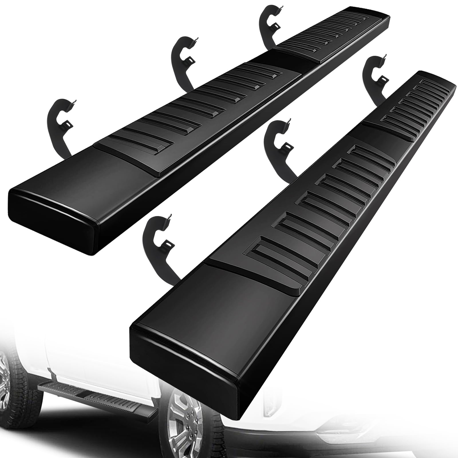 Photo 1 of Aluminum Running Boards Compatible with 19-23 Chevy Silverado/GMC Sierra 1500, 20-23 Silverado/Sierra 2500/3500 Extended Cab/Double Cab,Side Steps for Chevy Silverado Aluminum-3 Extended Cab