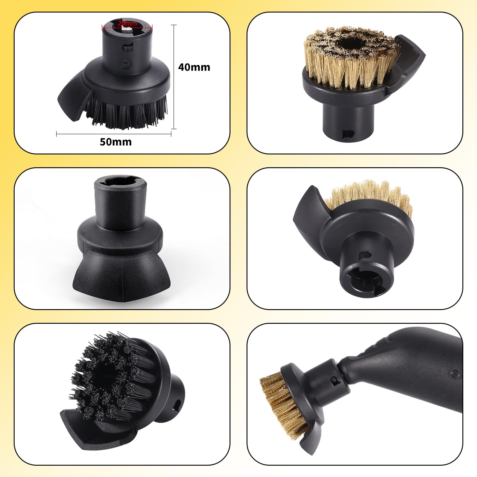 Set Spazzole Per Pulitore A Vapore Kärcher - 8 Pezzi, Compatibile Con SC1/SC2/SC3/SC4/SC5/SC7/CTK10 - Foto 4