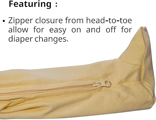 Miniatura 5 de Pijama de rayón de bambú con pies para bebé, de una pieza, manga larga, con cremallera de 2 vías, para niños y niñas