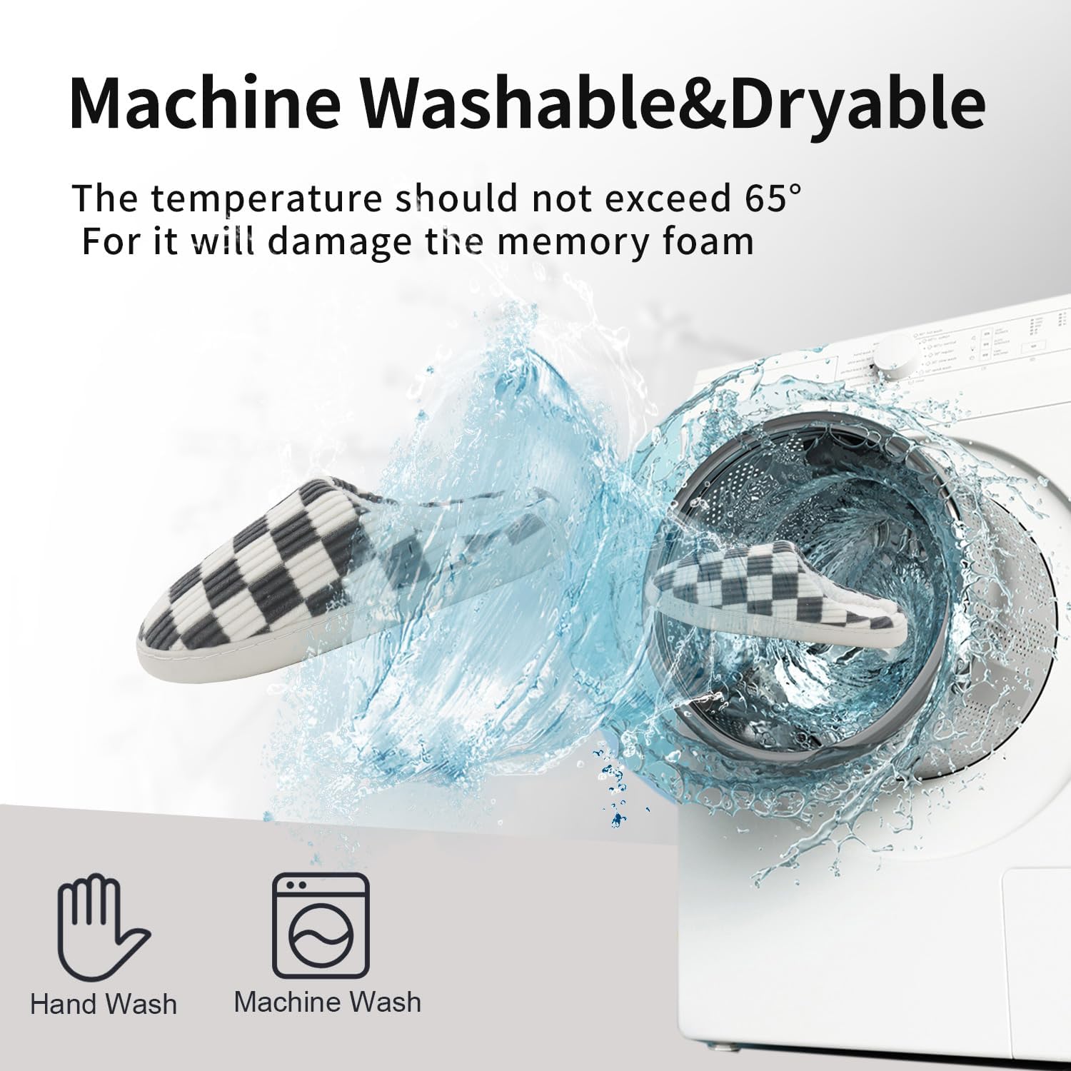 Women House Fuzzy Slippers - Plaid Scuff Checkered Slip-on Memory Foam Indoor Outdoor Comfortable Soft Slides - Image 5