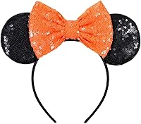 Vista 7 de FANYITY Orejas de ratón, diadema de lentejuelas con orejas de ratón para niños, niñas y mujeres (MN)