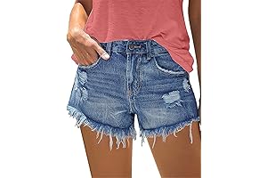 Women's Curvy Distressed Denim Cut-Off Jean Shorts