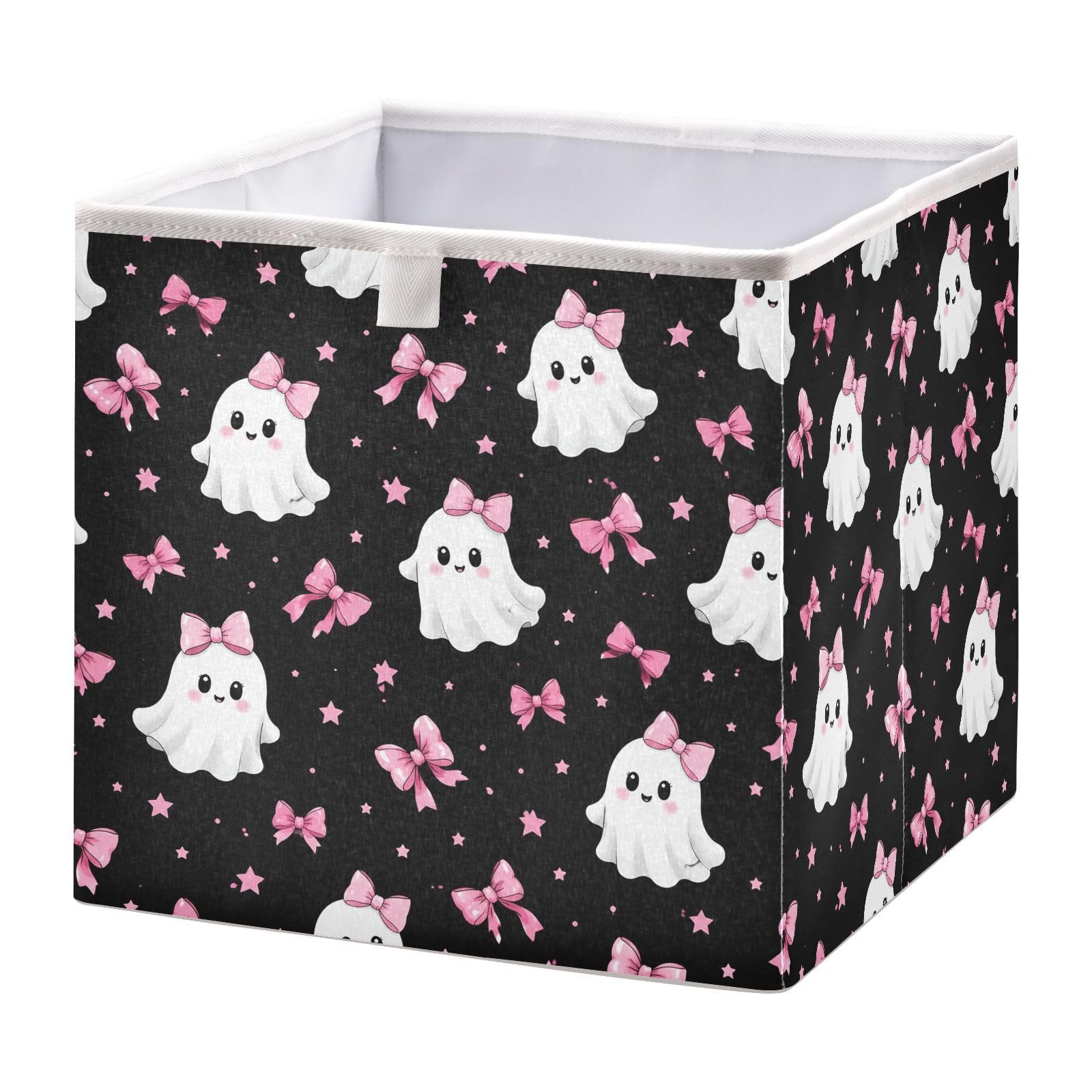 Ewusp Halloween Boo Cube Storage Boxes 28x28 cm Foldable Closet Organiser Bin Holiday Basket Baby Basket for Nursery Bedroom Office