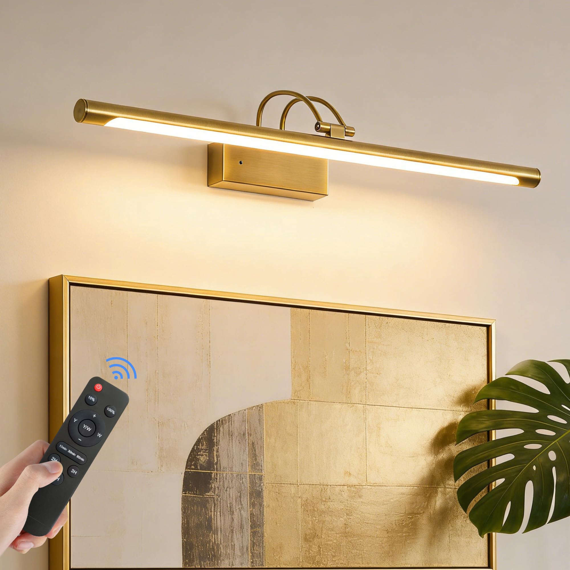 Lampada fotografica senza fili con telecomando, 60 cm, illuminazione a LED con 3 temperature di colore, 5000 mAh, ricaricabile, timer a batteria, dimmerabile, per pittura, opere d'arte e