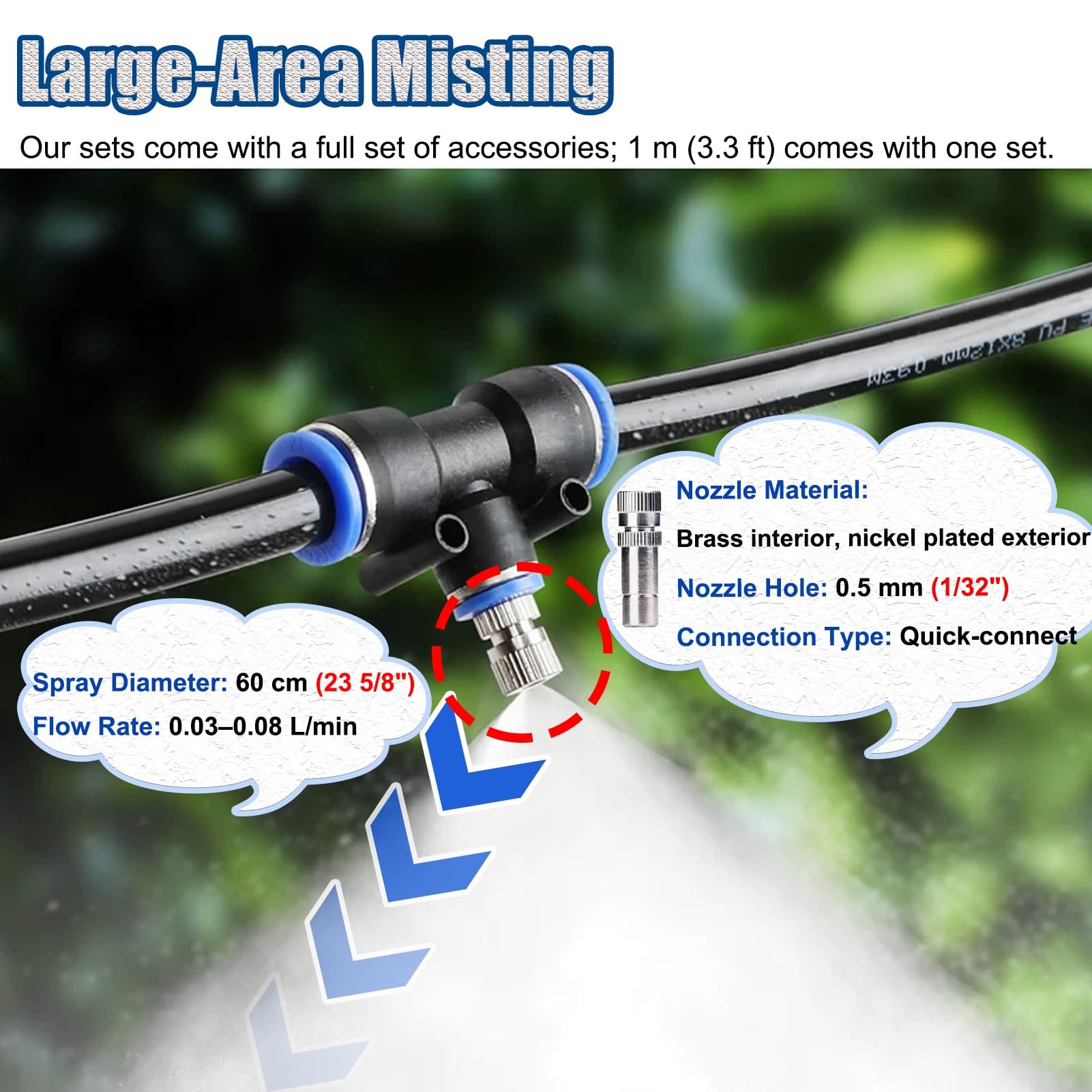 Kit Irrigazione Irrigazione da Giardino con Tubo Flessibile da 12 mm, Kit di Irrigazione a Goccia Nebulizzata per Serre per L'innaffiatura di Piante Sospese, Dissipazione del Calore