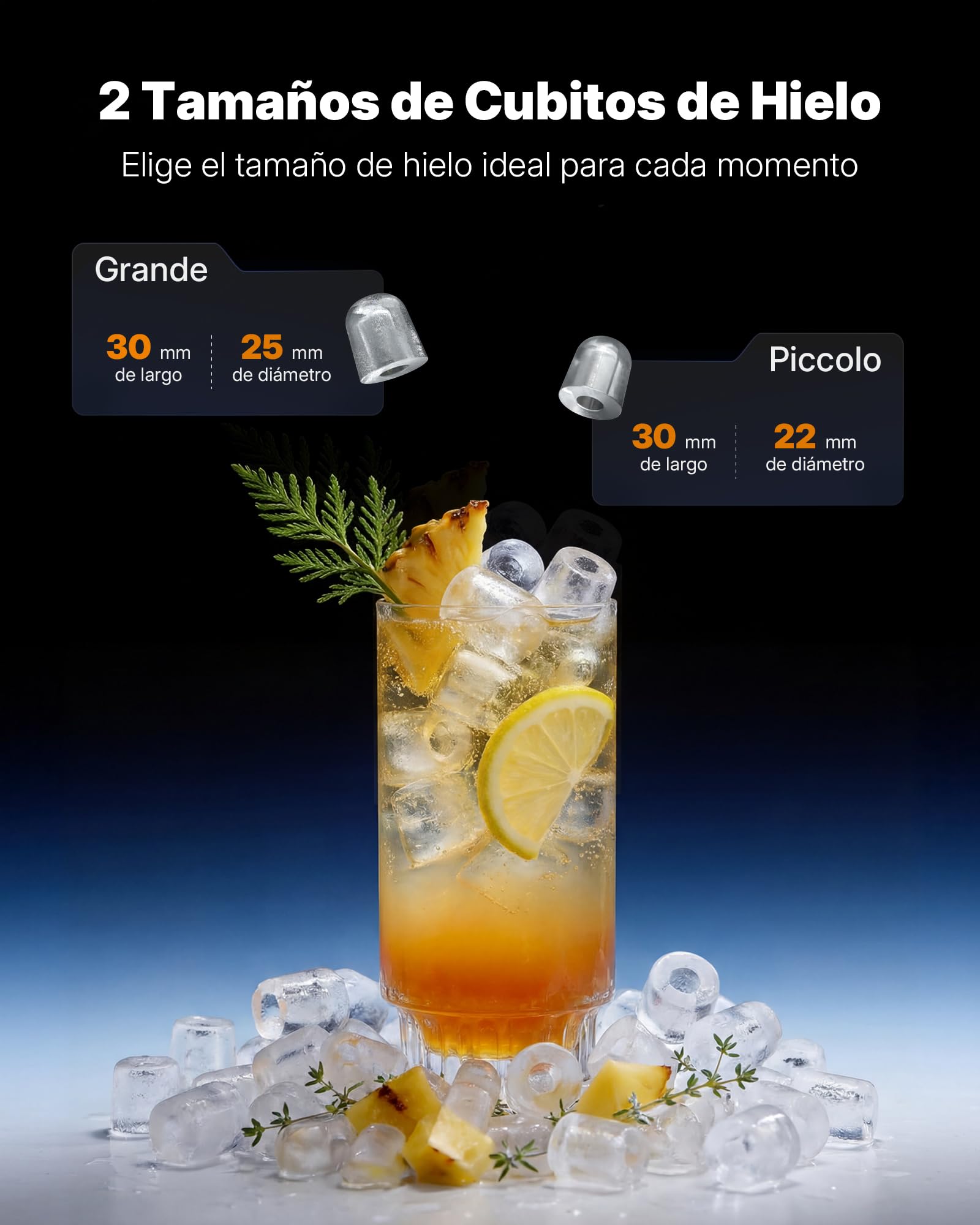 Upstreman Maquina de Hielo con LED, Pantalla Táctil Digital, Depósito & Cestillo Extraíbles, 9 Cubitos en 6-8 Min, 2 Tamaños de Cubitos, Autolimpiante, Ice Maker, Gris, BI10