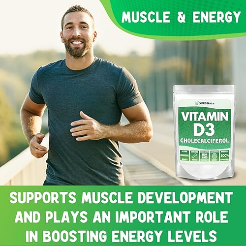 Miniatura 4 de XPRS Nutra Vitamina D3 en polvo (colecalciferol) - VIT D sin sabor para huesos e inmunidad - Vitamina para la función muscular - Suplementos de
