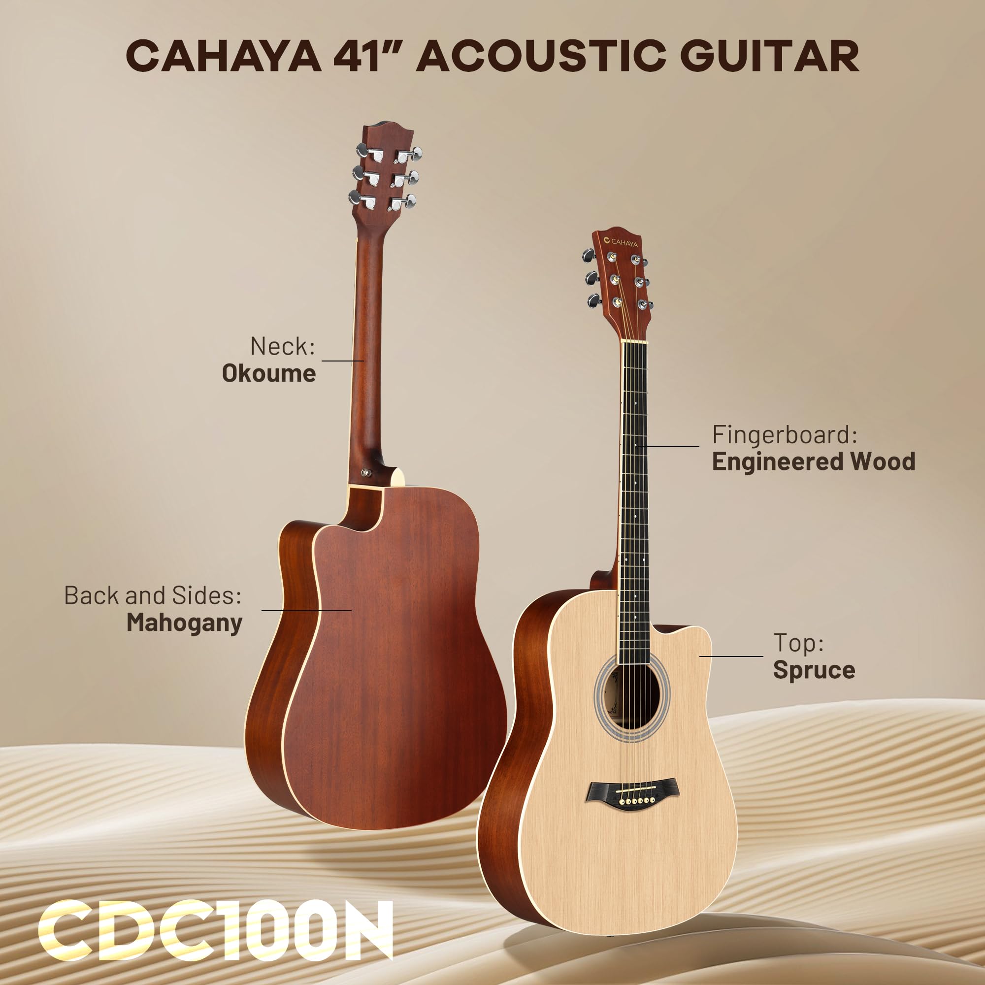 CAHAYA Acoustic Guitar Kit - Beginner Set -3