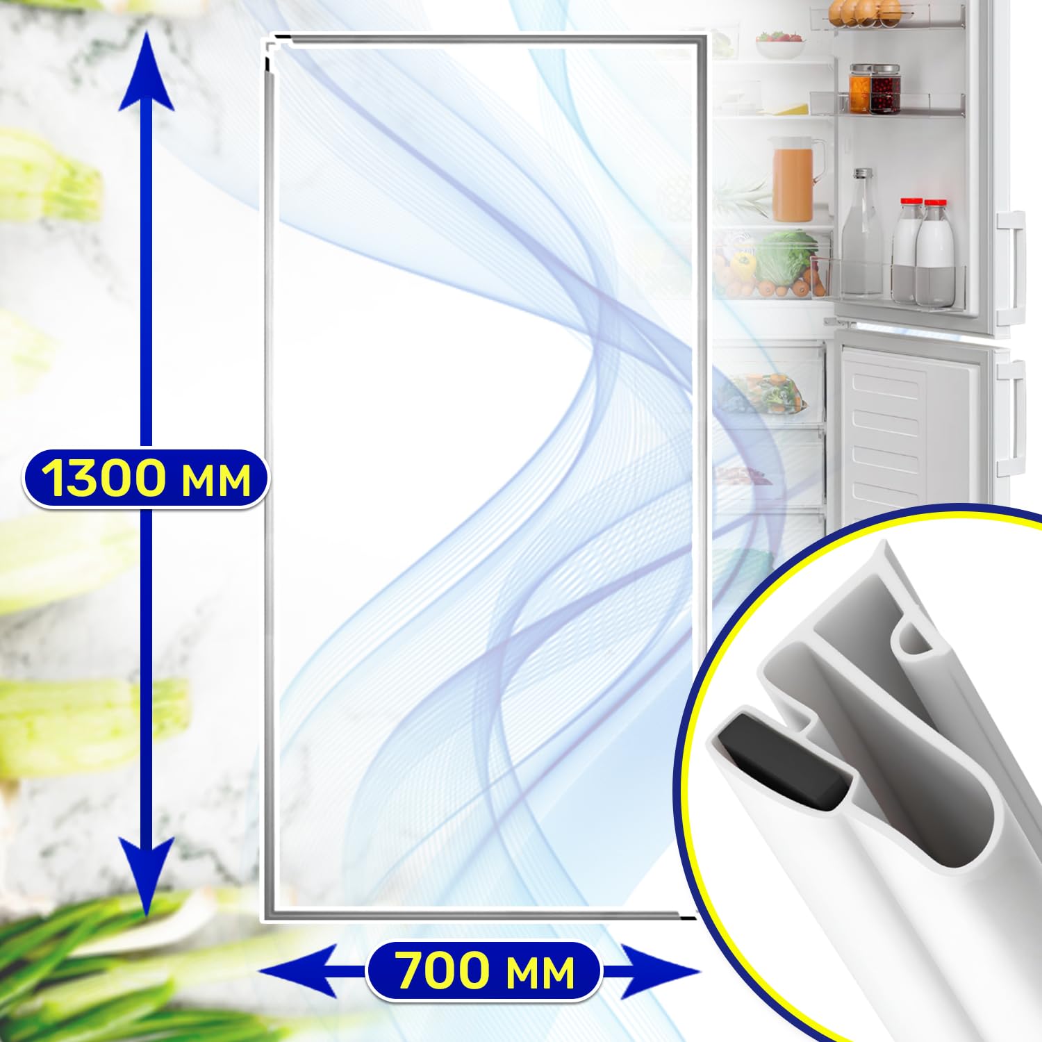 Kit Universal Magnéticas Junta Puerta Frigorifico para Congelador 1300x700 mm - Garantía de 10 Años - MONTERAL