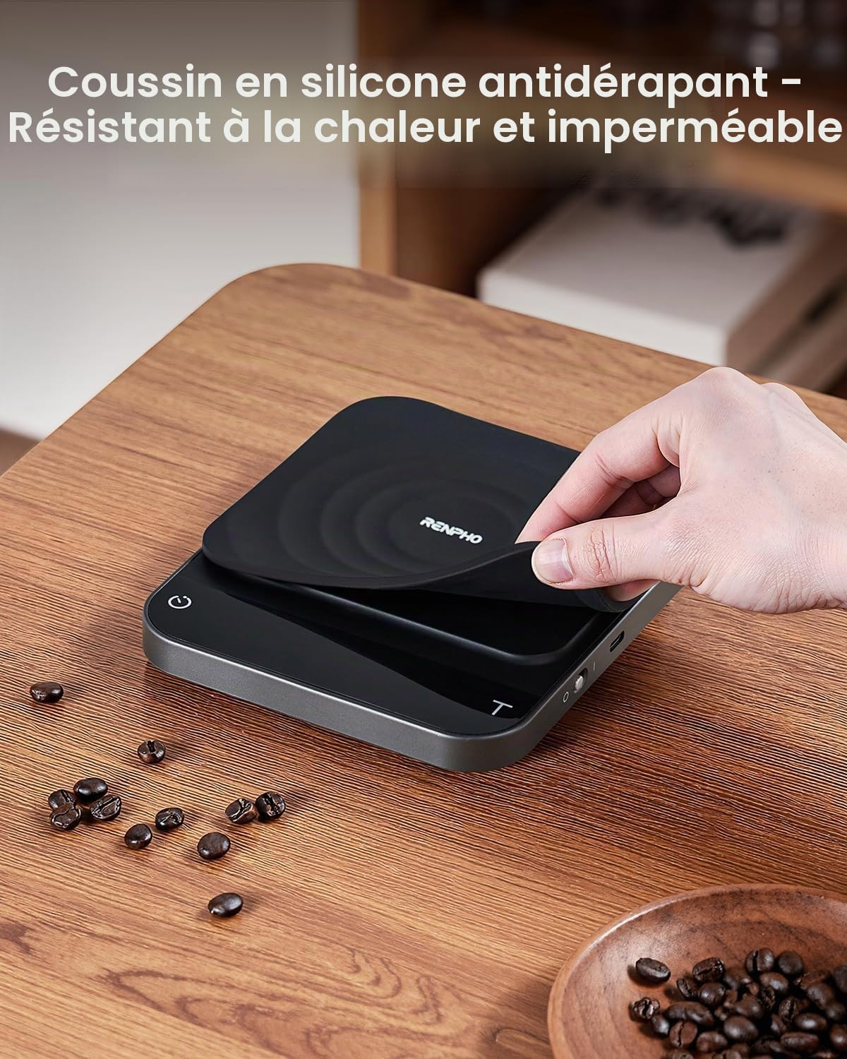 RENPHO Balance à café, espresso avec minuteur,à café rechargeable haute précision 0.1g pour Pour Over, 3kg