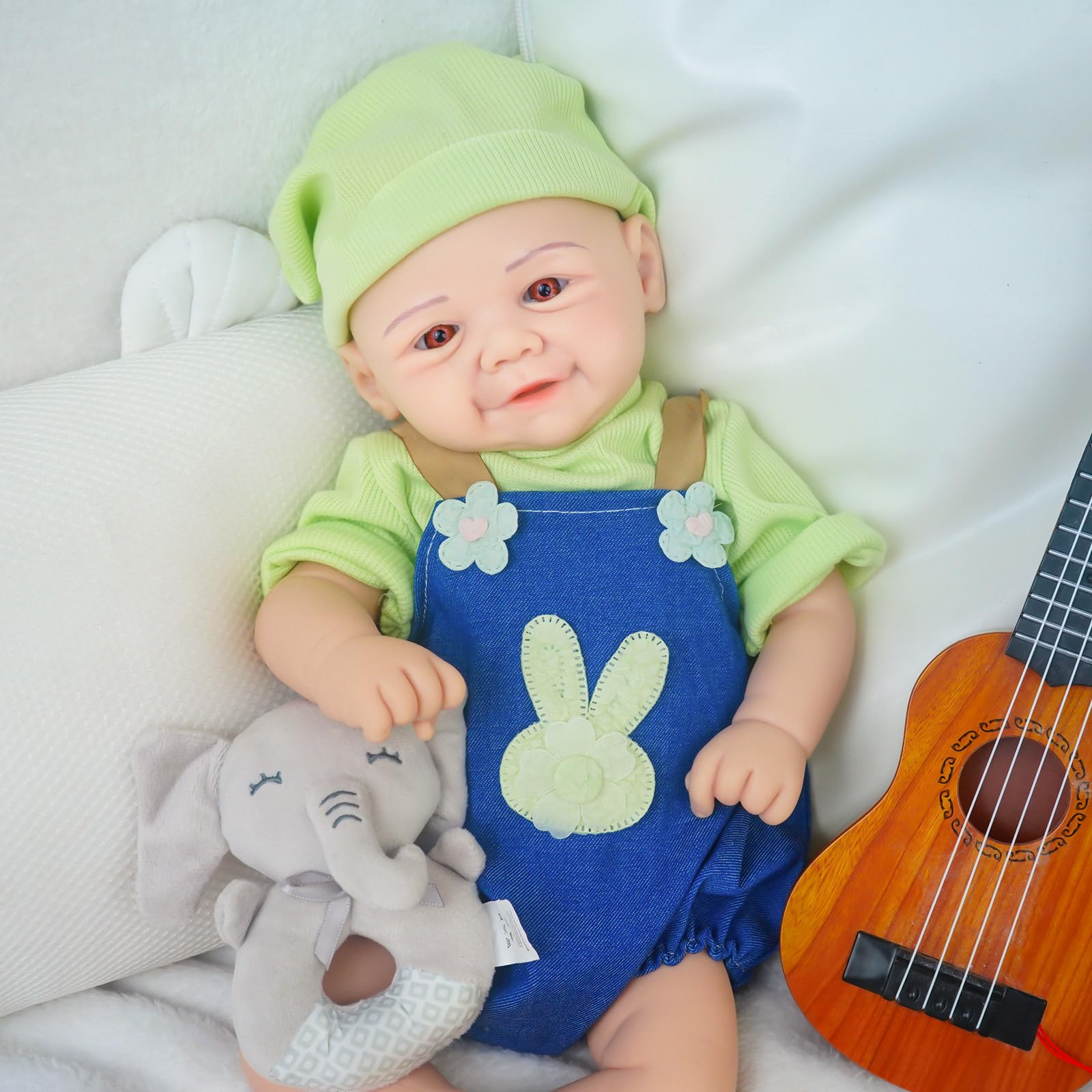 FemmeForm Girl 17 Inch, Full Silicone Baby Doll, Reborn Baby Dolls Silicone Full Body, Sleeping Position Newborn, Not Vinyl, with Gift Box