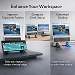 Ergonomic Vertical Laptop Stand – Space-Saving Cooling Laptop Stand for Desk Organization, Portable Stand, Compatible with MacBook Air Pro, Dell, HP, Lenovo, Tablets that Can Open 180°