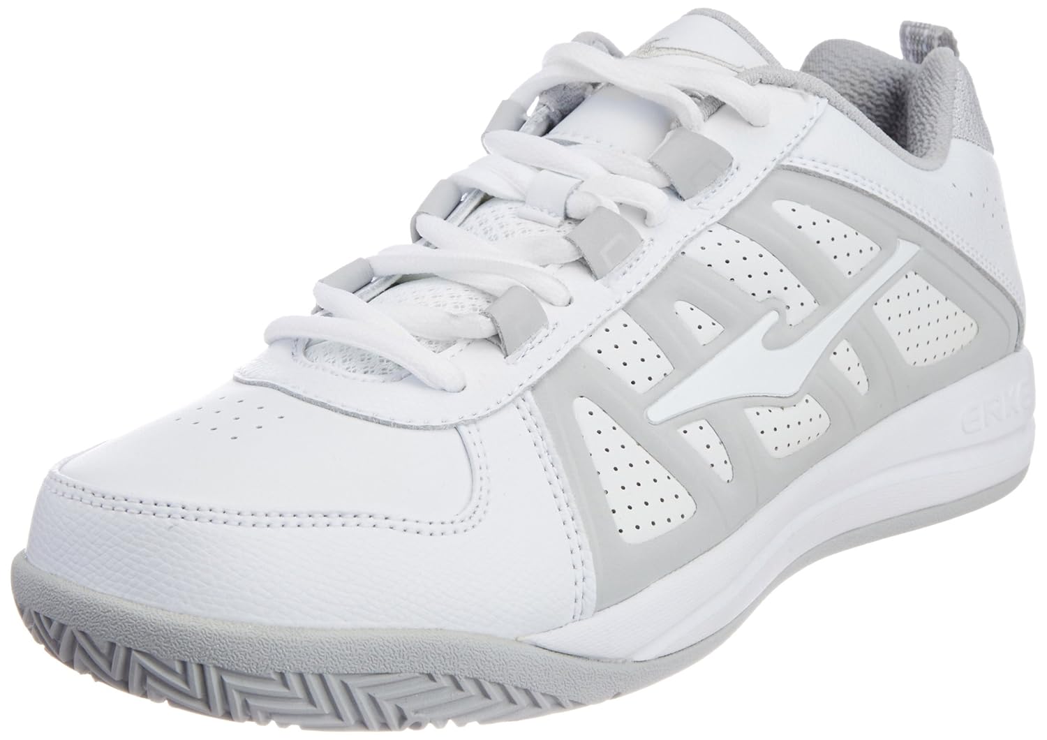 Buy Erke Men's White and Light Grey Mesh Tennis Shoes 9 UK at Amazon.in